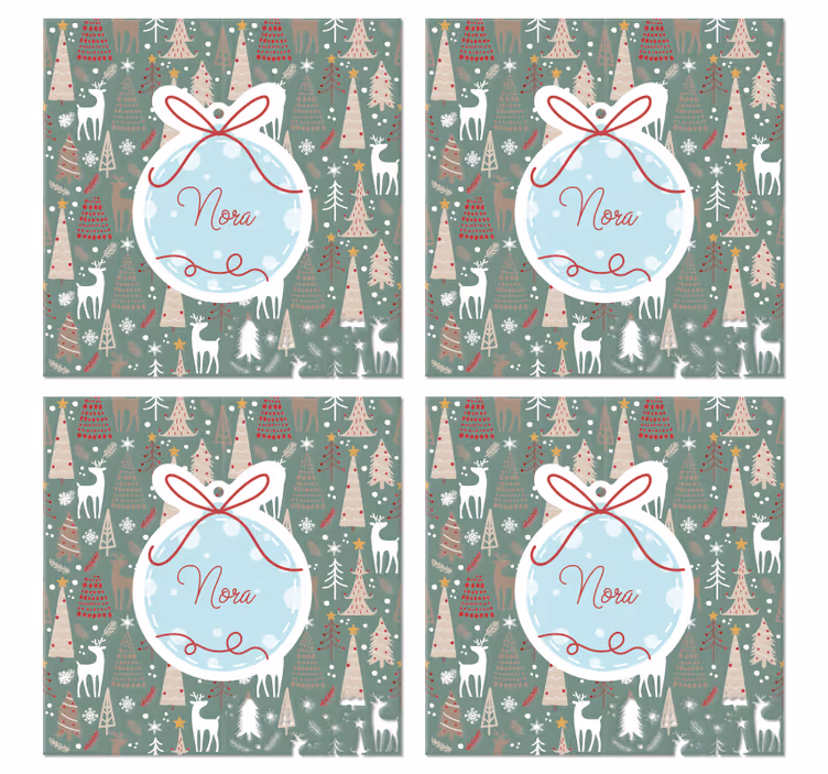 Noel orman deseni noel bardak altlıkları - TenStickers