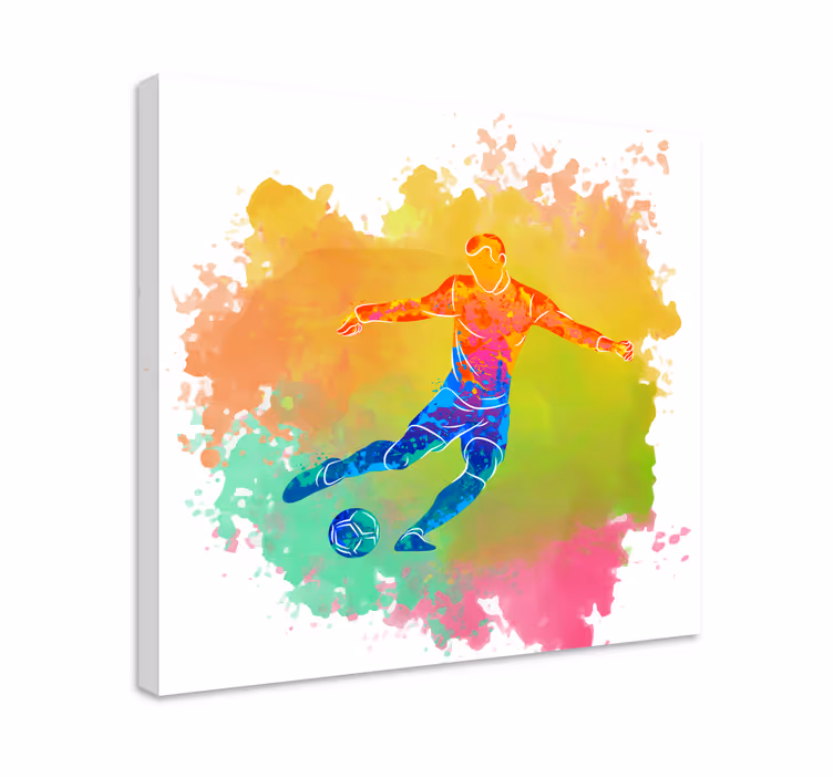 Dinamik futbol aksiyonu spor kanvas tablo - TenStickers