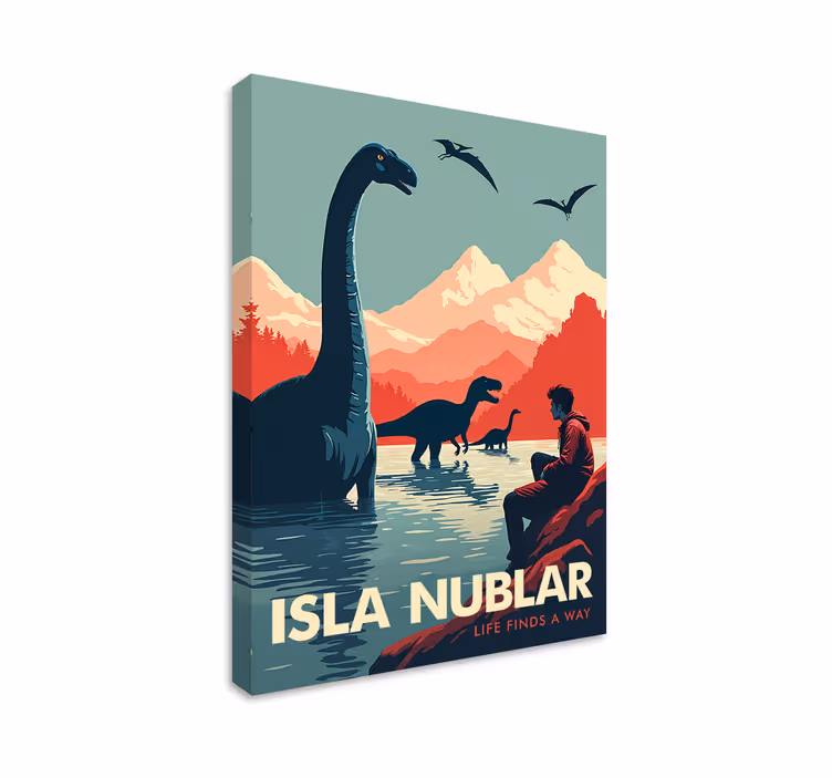 Nükleer ada dinozor kanvas tablo - TenStickers