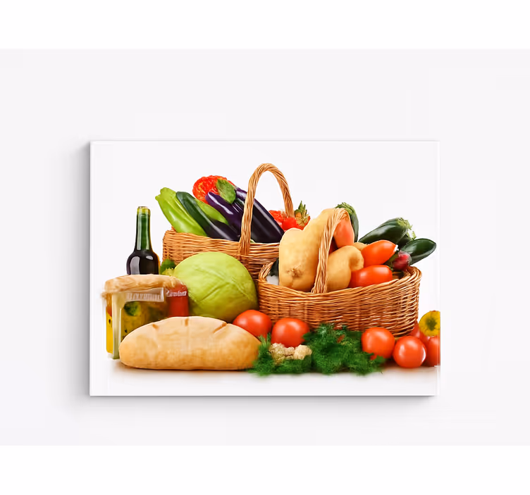 Sepetteki sebzeler mutfak tablo - TenStickers