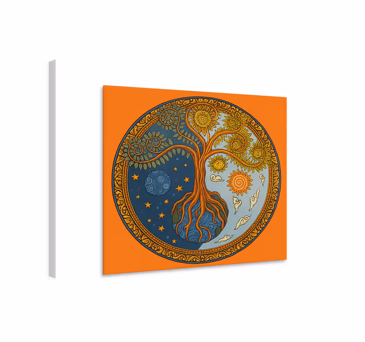 Manevi hayat ağacı oturma odası tablo - TenStickers