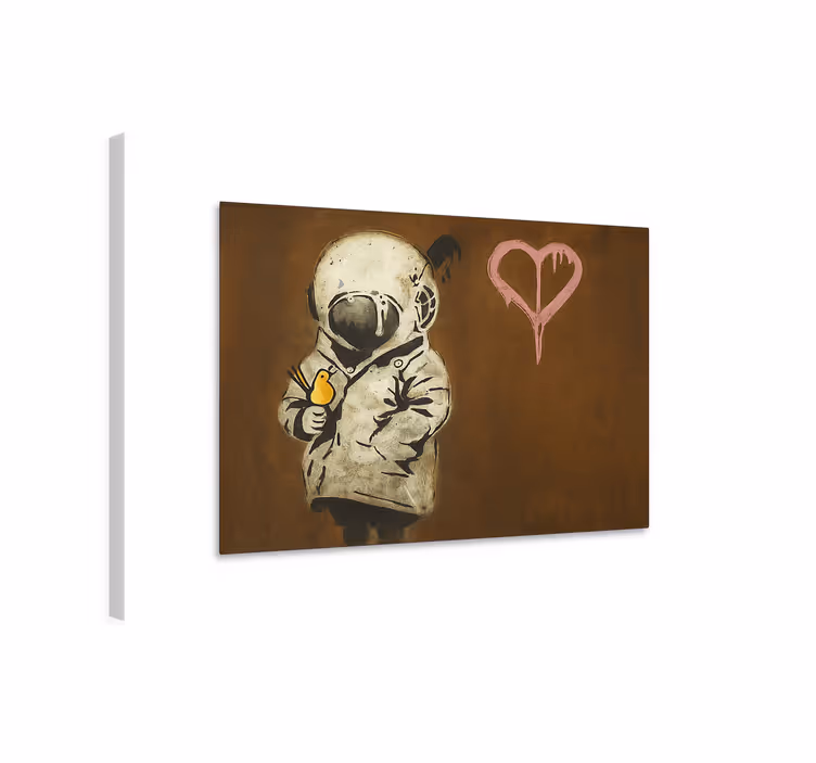 Uzay kızı ve kuş sanat tablo - TenStickers