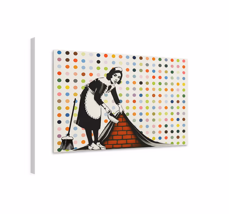 Renkli halının altına süpürme sanat tablo - TenStickers