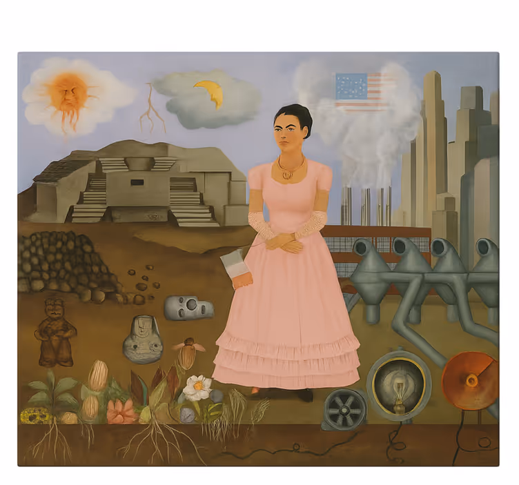 Frida khalo sınırda sanat tablo - TenStickers