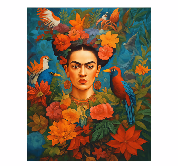 Frida kahlo egzotik kuşlar sanat tablo - TenStickers