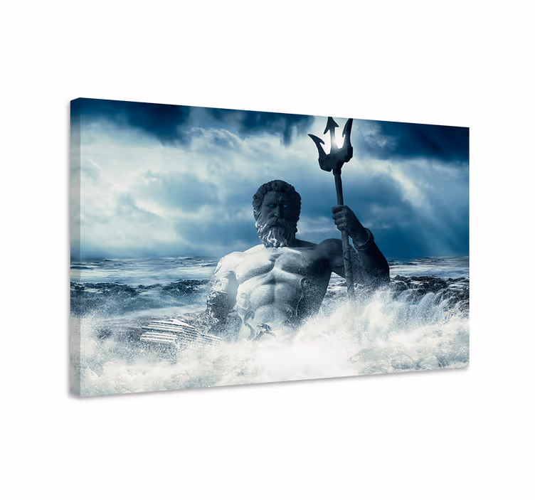 Mavi tablo poseidon sanat tasarımı - TenStickers