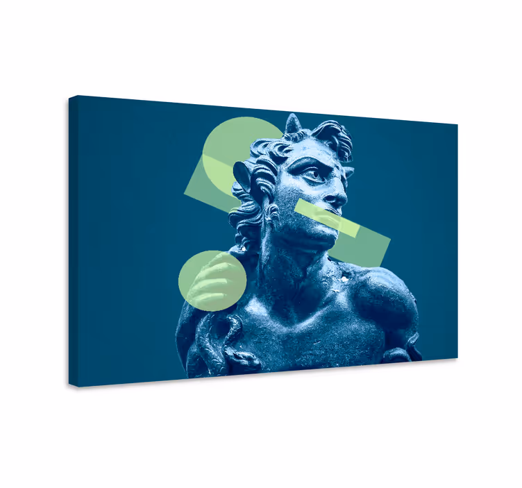Mavi tablo - renkli 3d şekiller vaporwave tarzında - TenStickers