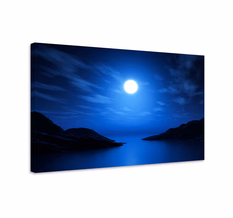 Mavi tablo ay gece manzarası - TenStickers