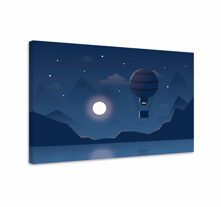 Mavi tablo gece balon macerası - TenStickers