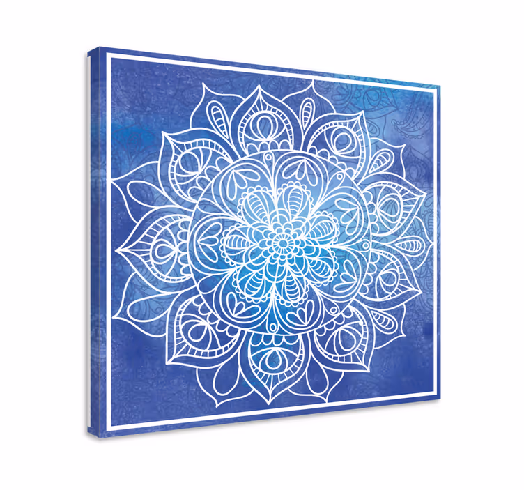 Mavi tablo el yapımı mavi mandala - TenStickers