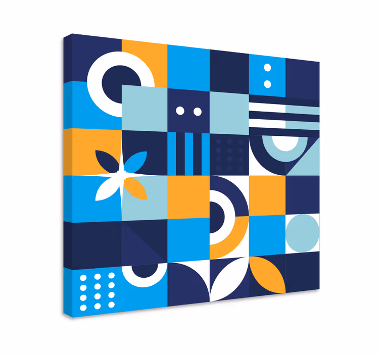 Mavi tablo - mavi geometrik tasarım - TenStickers