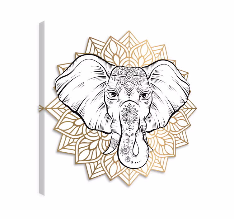 Fil tablo - cpprivalia hayvanlar mandala fil - TenStickers