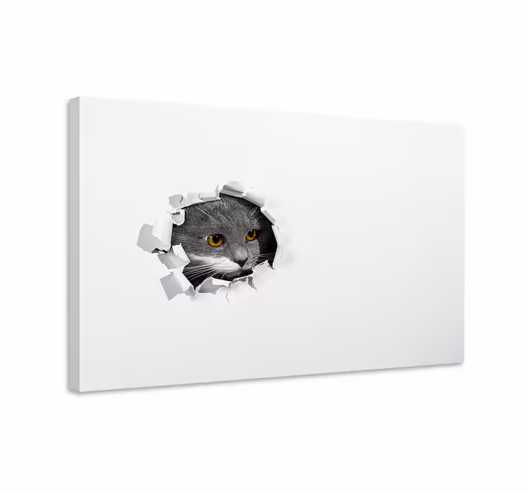 Kediler kanvas tablo sevimli kedi - TenStickers