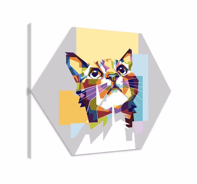 Kediler kanvas tablo renkli kedi umudu - TenStickers