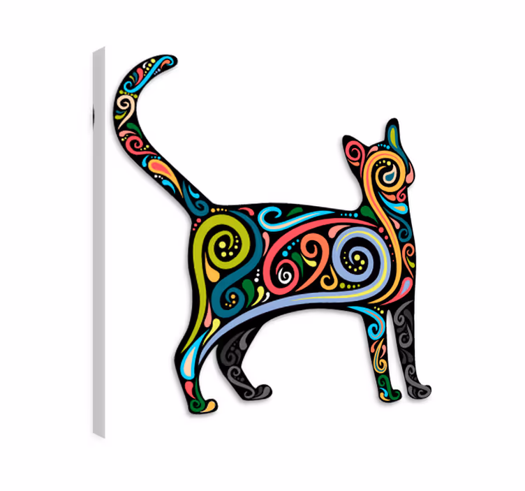 Kediler kanvas tablo - dekore edilmiş kedi vinili - TenStickers