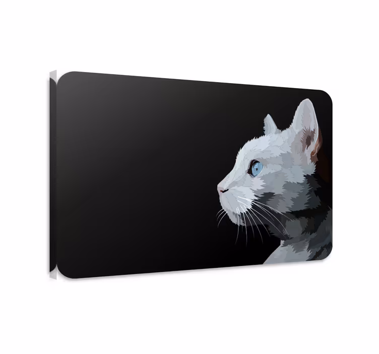 Kediler kanvas tablo mavi gözlü kedi yüzü - TenStickers