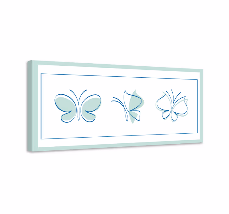 Kelebek tablo - silüetli karo kelebekler - TenStickers