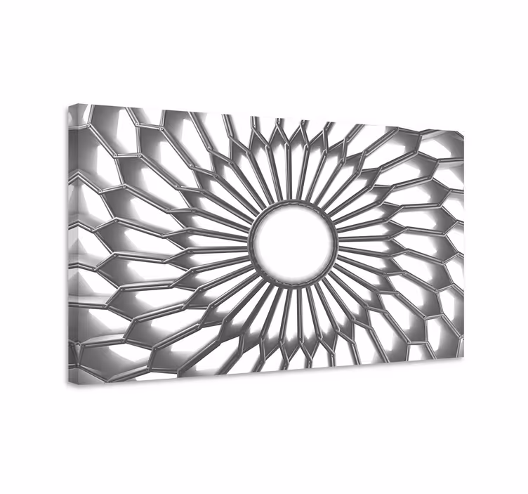 Mandala beyaz elmas 3d modern tuval duvar sanatı - TenStickers