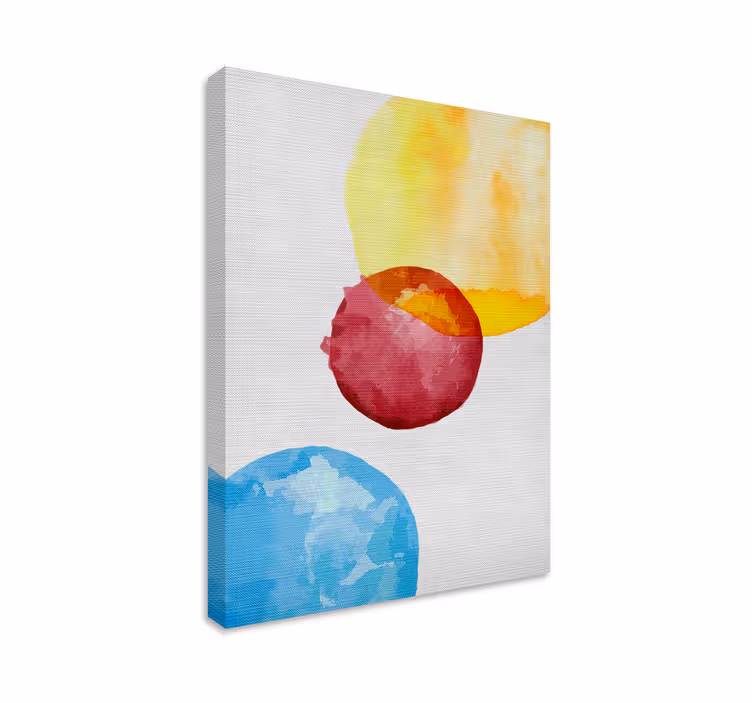 üç renkli daire tuval sanat baskıları - TenStickers