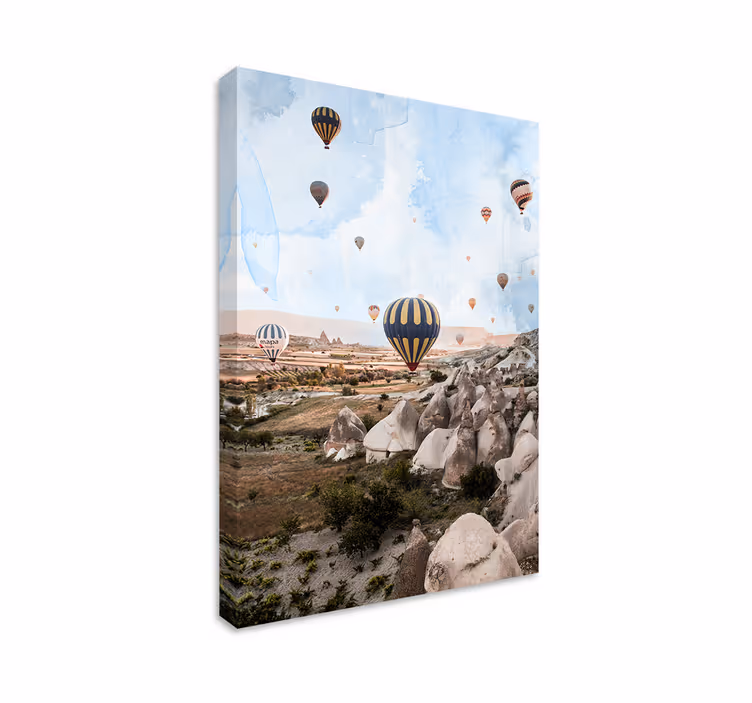 Kapadokya hava balonları şehir kanvas tablolar - TenStickers