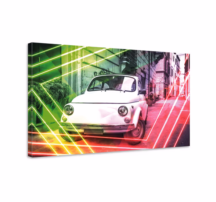 Kentsel retro araç soyut tablo - TenStickers