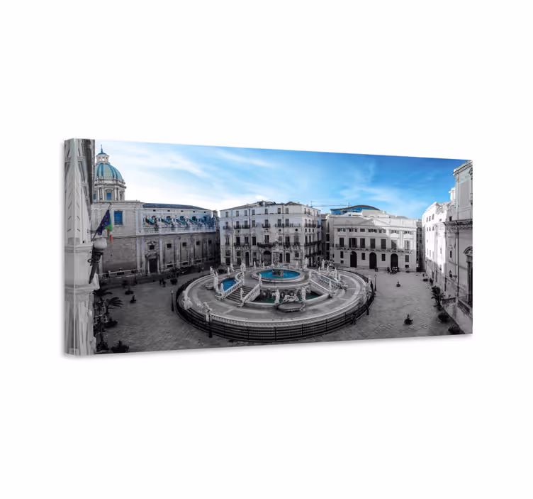 Palermo şehrinde piazza pretoria kanvas tablolar - TenStickers