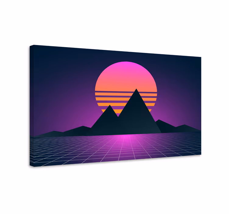 Vintage ve retro güneş manzara tuval - TenStickers