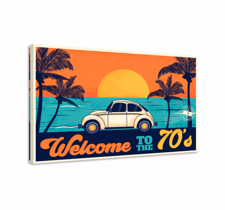 70'lerin retro tuval sanatına hoş geldiniz - TenStickers