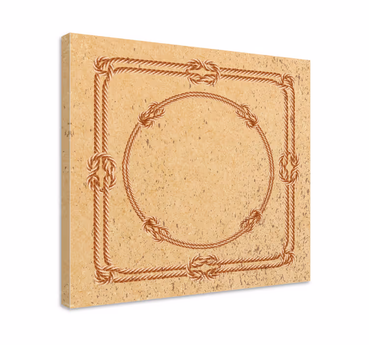 Halat çerçeve kabartması geometrik tablo - TenStickers
