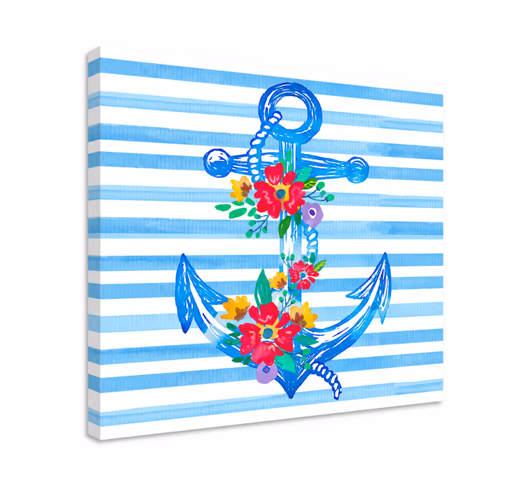 çiçek çapa illüstrasyon deniz tablo - TenStickers