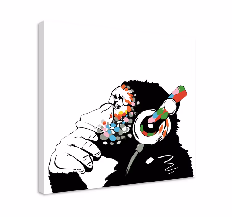 Mono banksy música müzik tuval sanatı - TenStickers