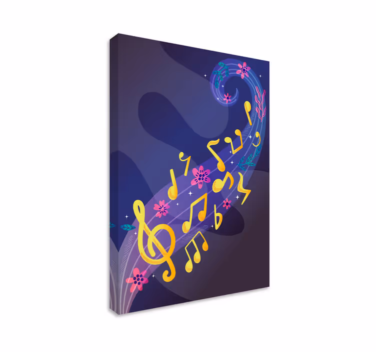 Notas musicales müzik tuval sanatı - TenStickers