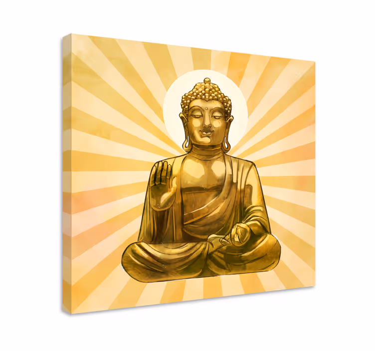 Altın buda tuval duvar sanatı - TenStickers