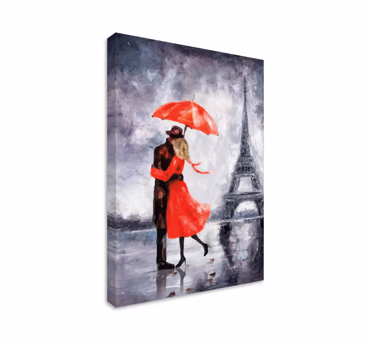 Personas enamorados torre eiffel kanvas tablo - TenStickers