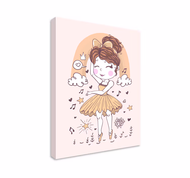 Çocuklar kanvas tablo bale dansçısı neşesi - TenStickers