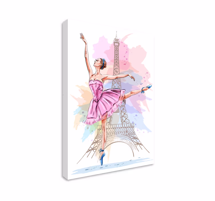 Balerin in paris canvas - TenStickers