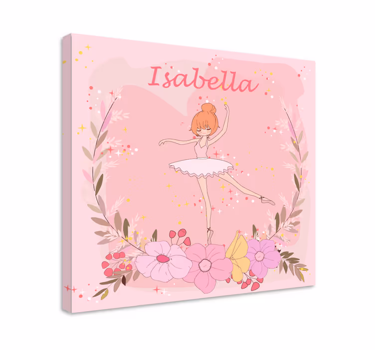 Kişiselleştirilmiş çiçek balerin tuvali - TenStickers
