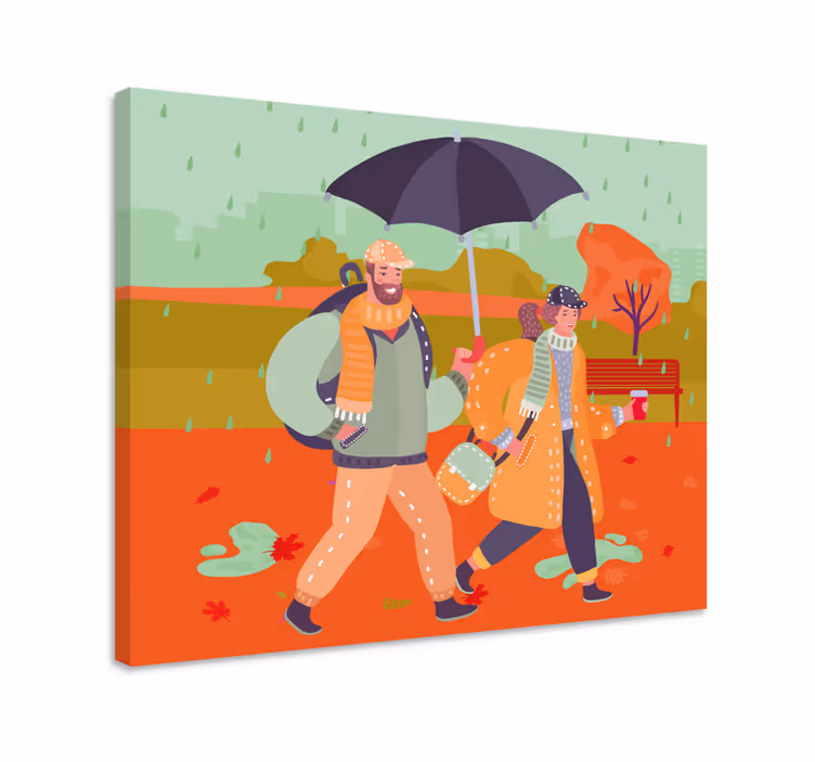 İnsanlar ve karakterler kanvas tablo yürüyen Çift - TenStickers