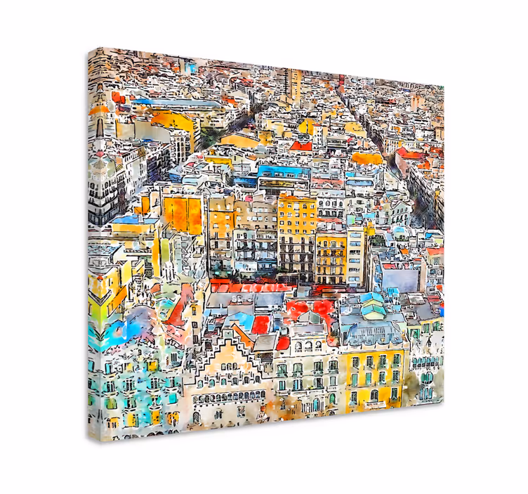 Arte vistas barcelona kanvas tablolar - TenStickers
