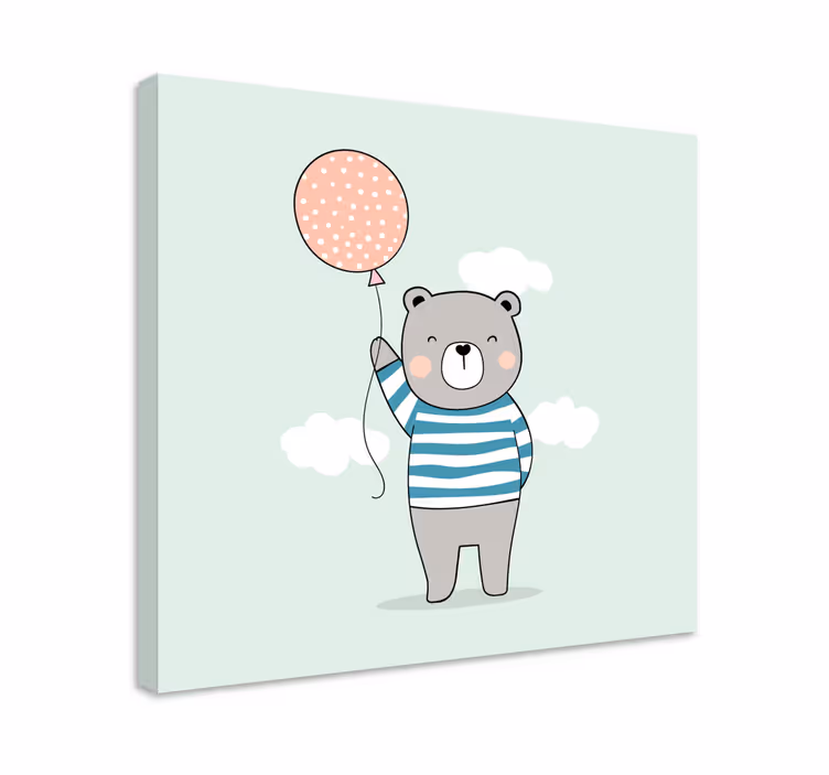 Bebe oso peluche kreş tuval - TenStickers