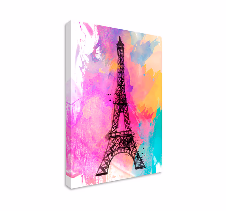 Paris eyfel kulesi renkli şehir kanvas baskılar - TenStickers