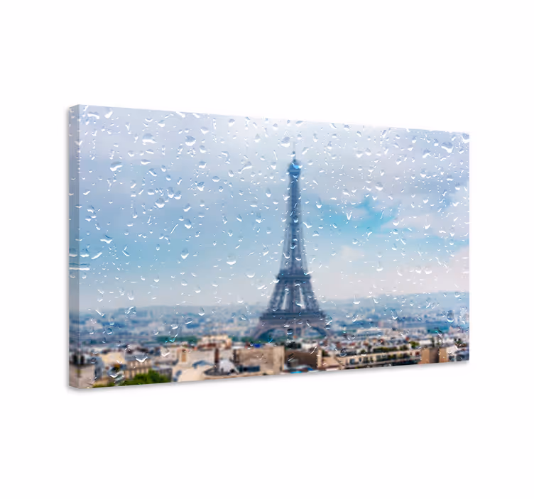 Yağmur şehri paris şehirleri kanvas tablolar - TenStickers