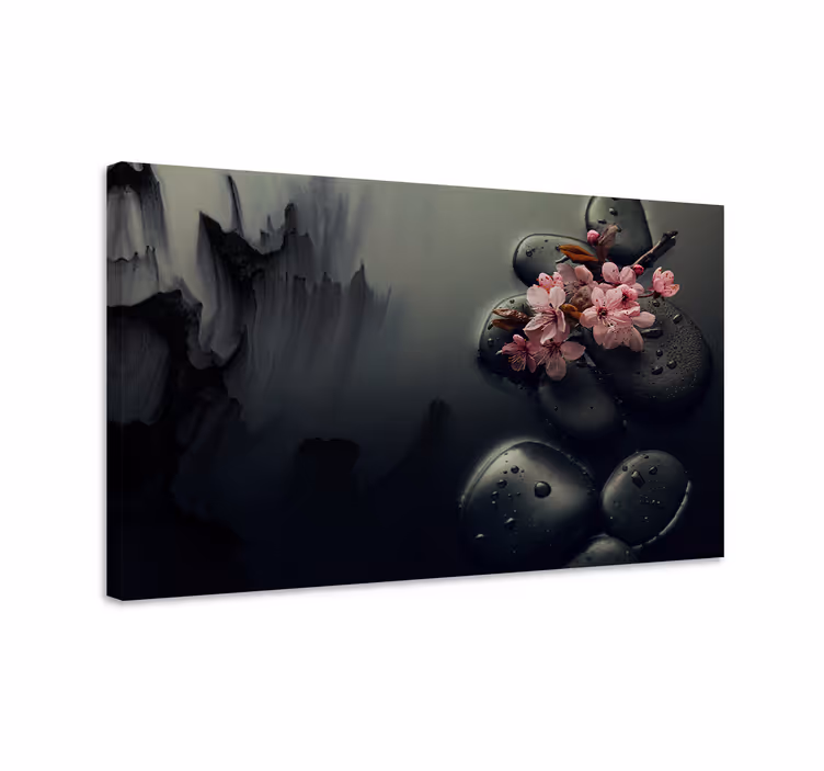 Elegantes flores piedras zen zarif tuval - TenStickers