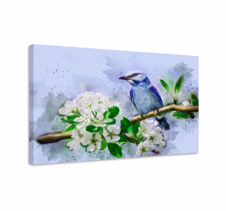 Kuş tablo Çiçek Üzerindeki kuş - TenStickers