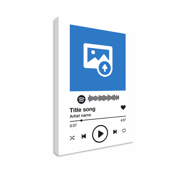 Spotify müzik beyaz arkaplan tuval sanatı - TenStickers
