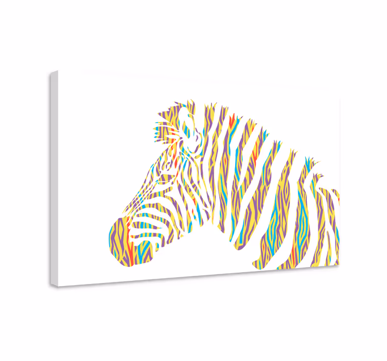 Vintage zebra hayvan tuval baskı - TenStickers