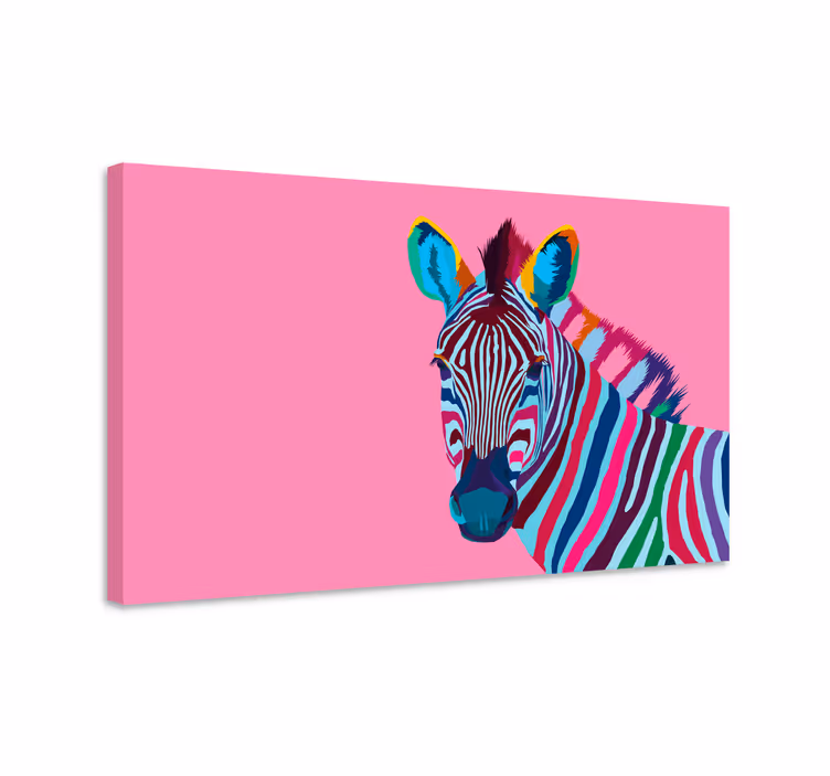 Hayvanlar tablo - canlı zebra görseli - TenStickers
