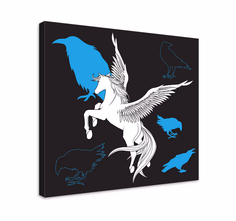 Dinozor kanvas tablo efsanevi pegasus uçuşu - TenStickers