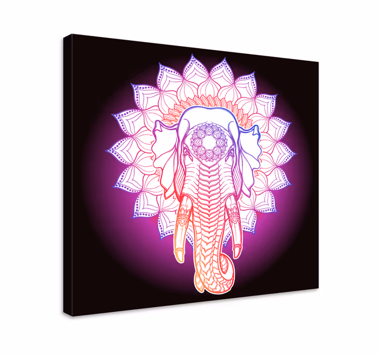 Fil tablo - görkemli fil mandala - TenStickers
