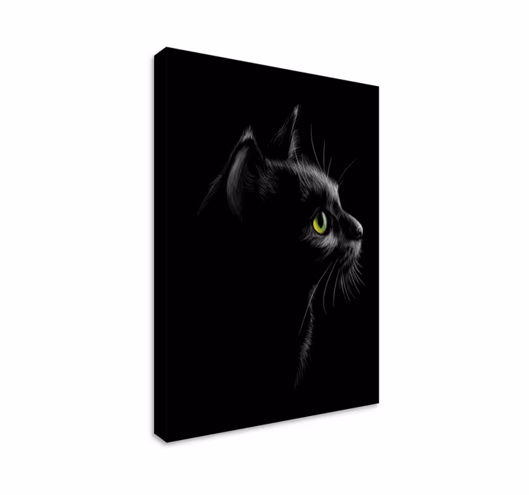 Inanılmaz siyah kedi tuval baskı - TenStickers